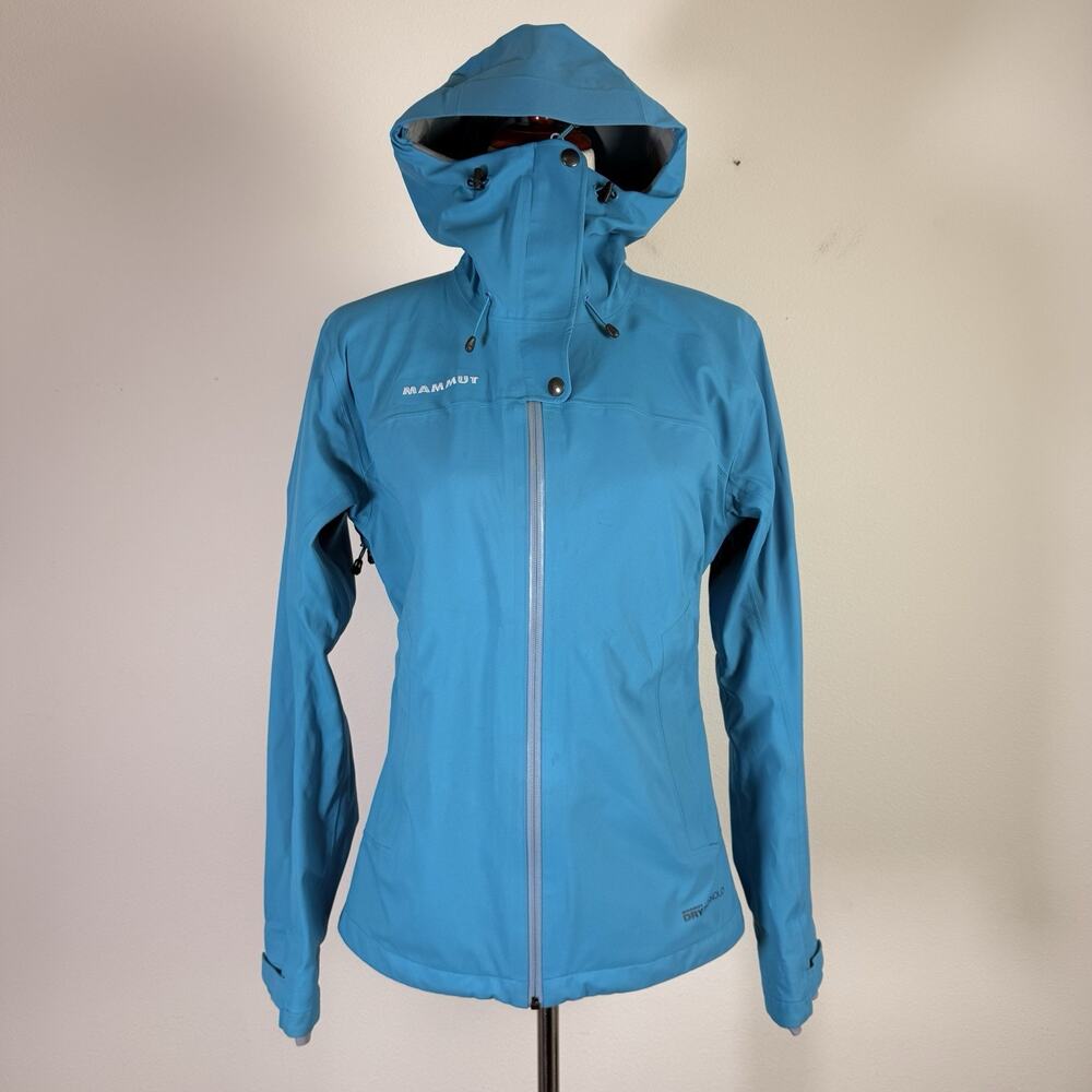 Mammut Makai Drytech Rain Jacket Women's XS Blue Hooded Outdoor Gorpcore FLAWS*